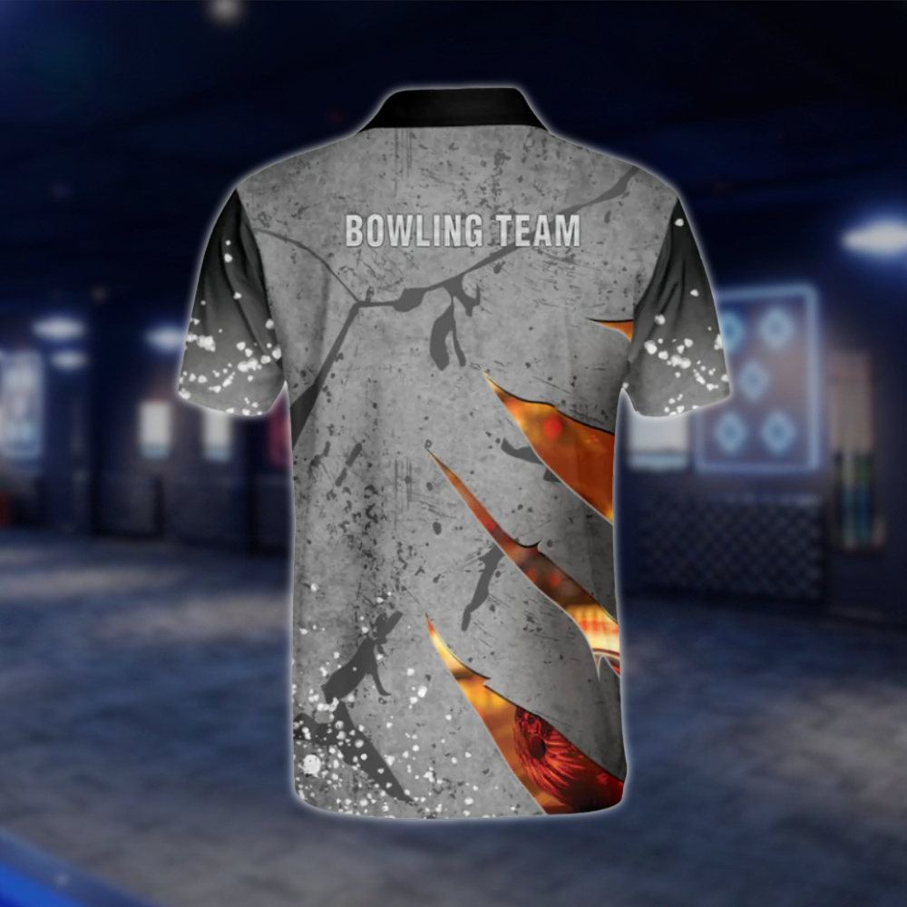 Custom Team Grey Bowling Polo Shirts For Men, Custom Bowling Shirts BM0311
