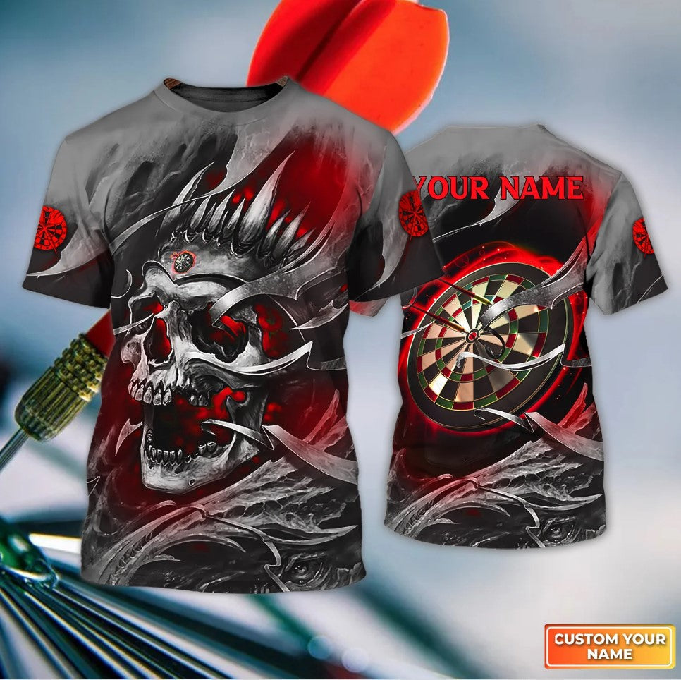 Red King Skull Dartboard Personalized Darts Button Polo