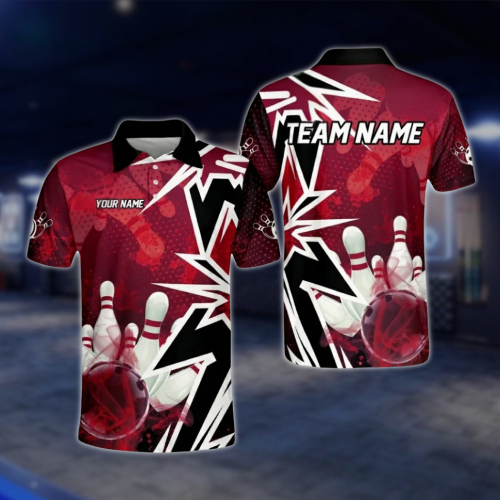 Custom Blue Black Polo Bowling Team Shirts For Men, Custom Team Bowling Shirts BO0357