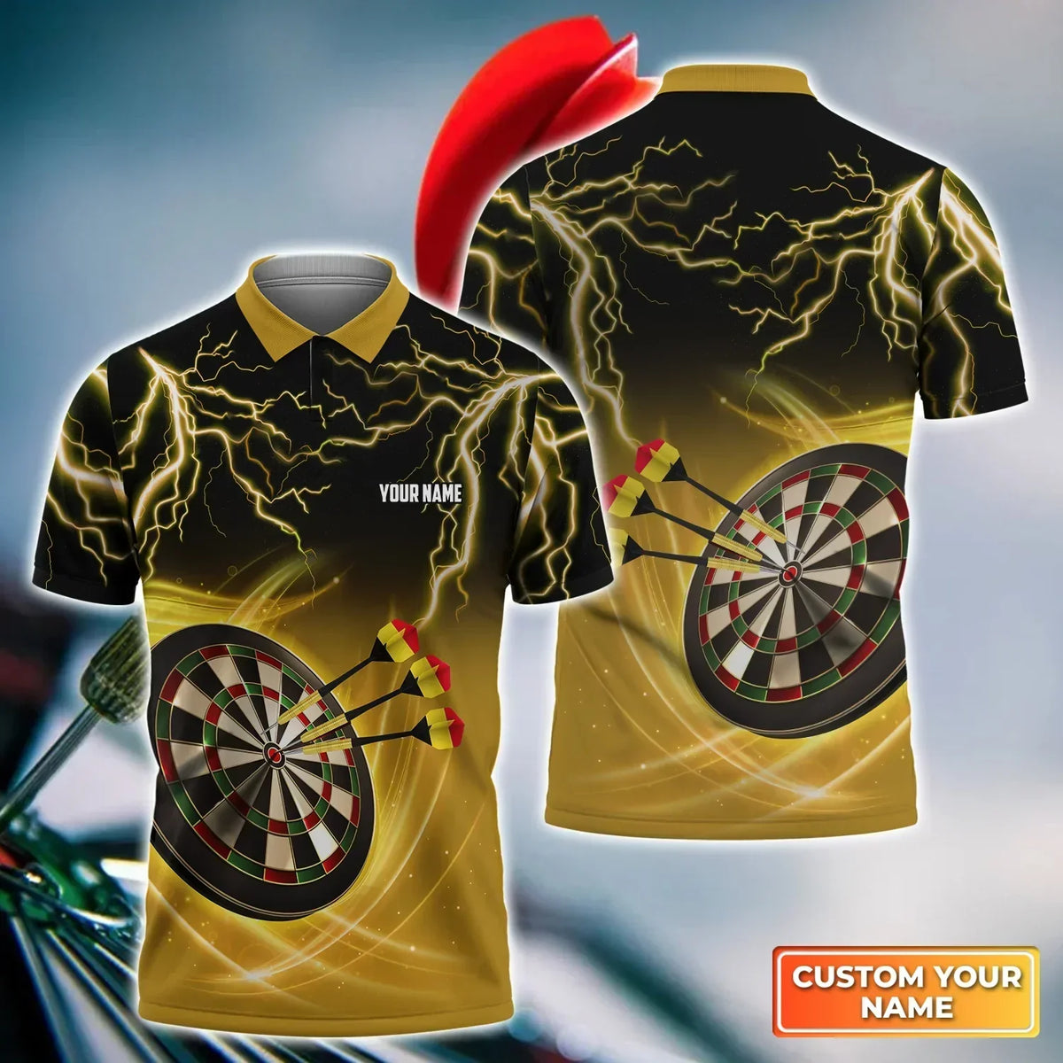 American Player Polo for Player Personalized Darts Button Polo