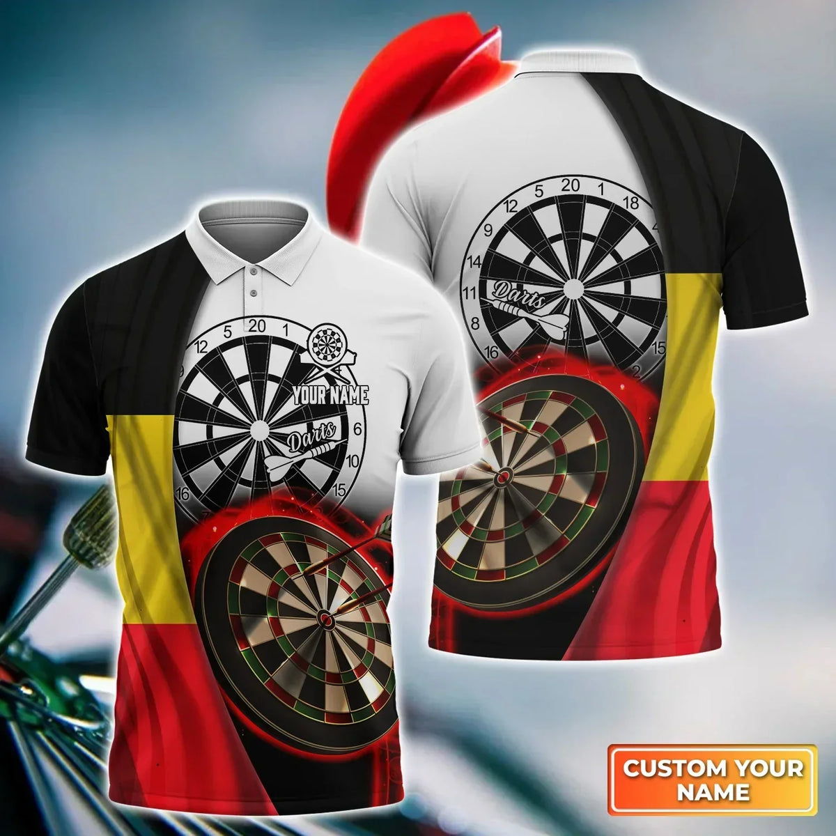 American Player Polo for Player Personalized Darts Button Polo