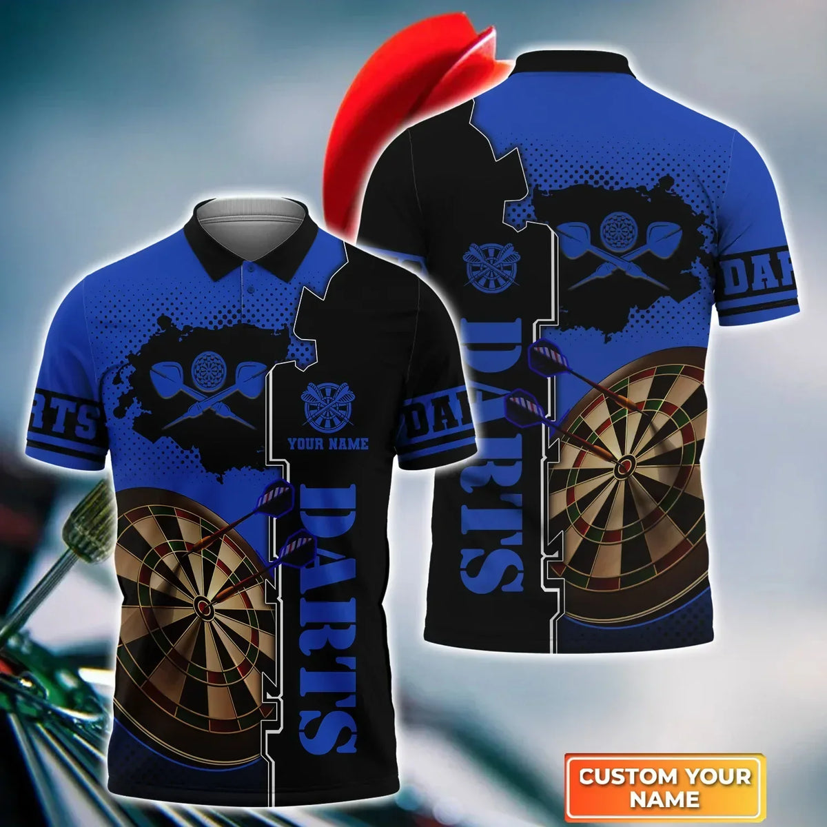 American Player Polo for Player Personalized Darts Button Polo