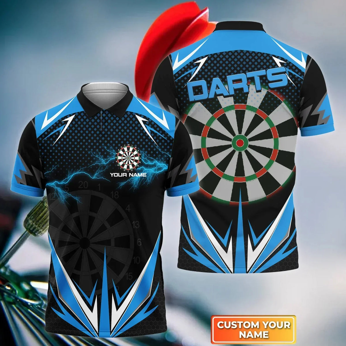 American Player Polo for Player Personalized Darts Button Polo