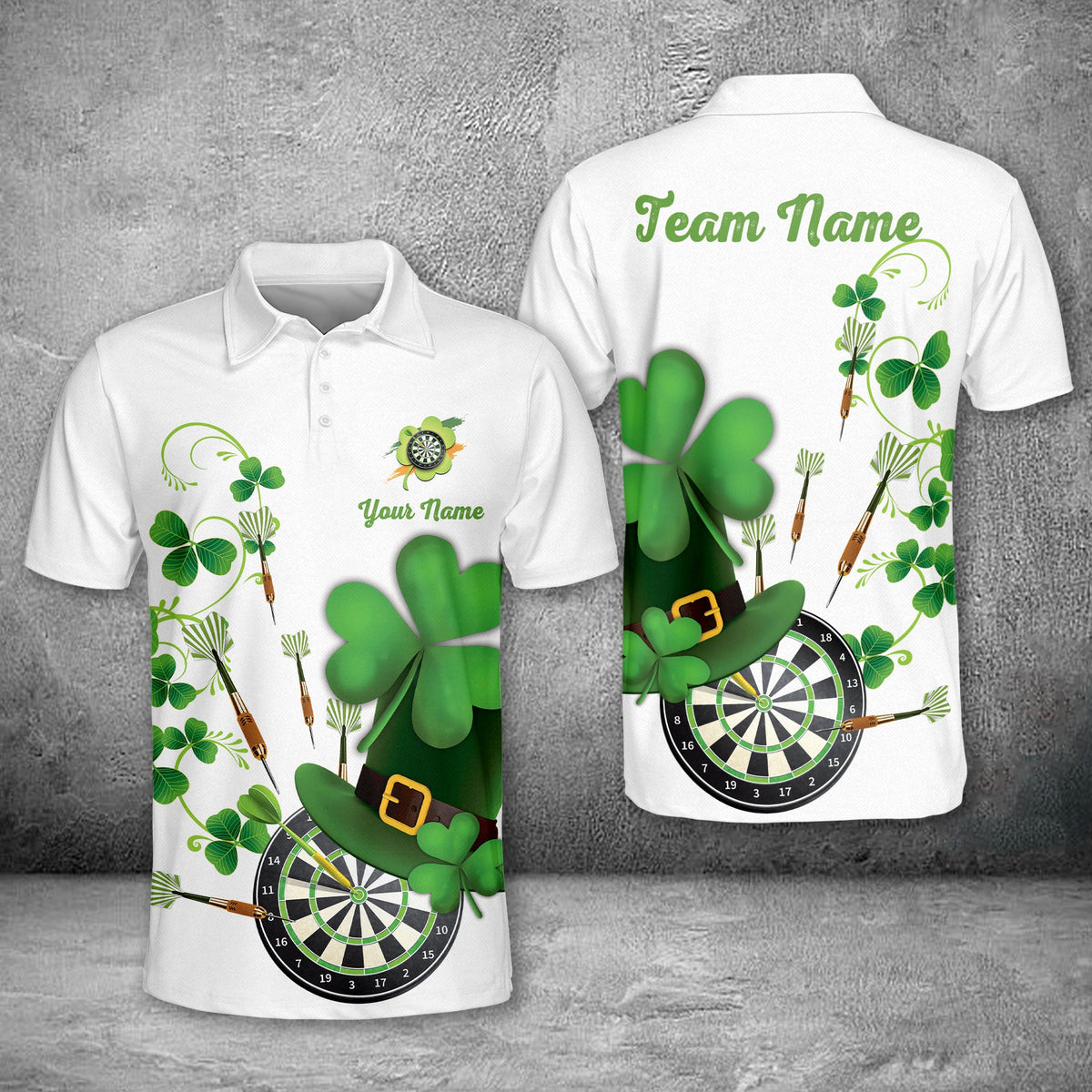 Irish Personalized Darts Button Polo