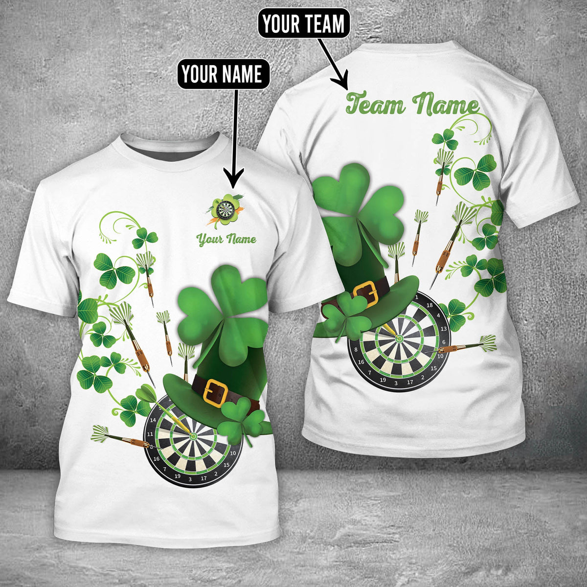 Irish Personalized Darts Button Polo