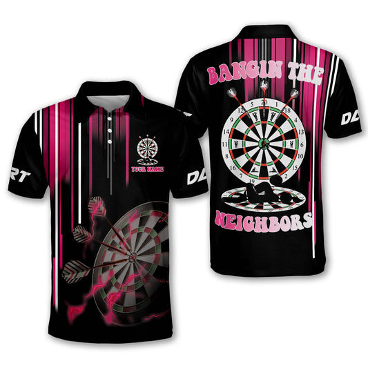 Pink Sexy Board Personalized Darts Button Polo