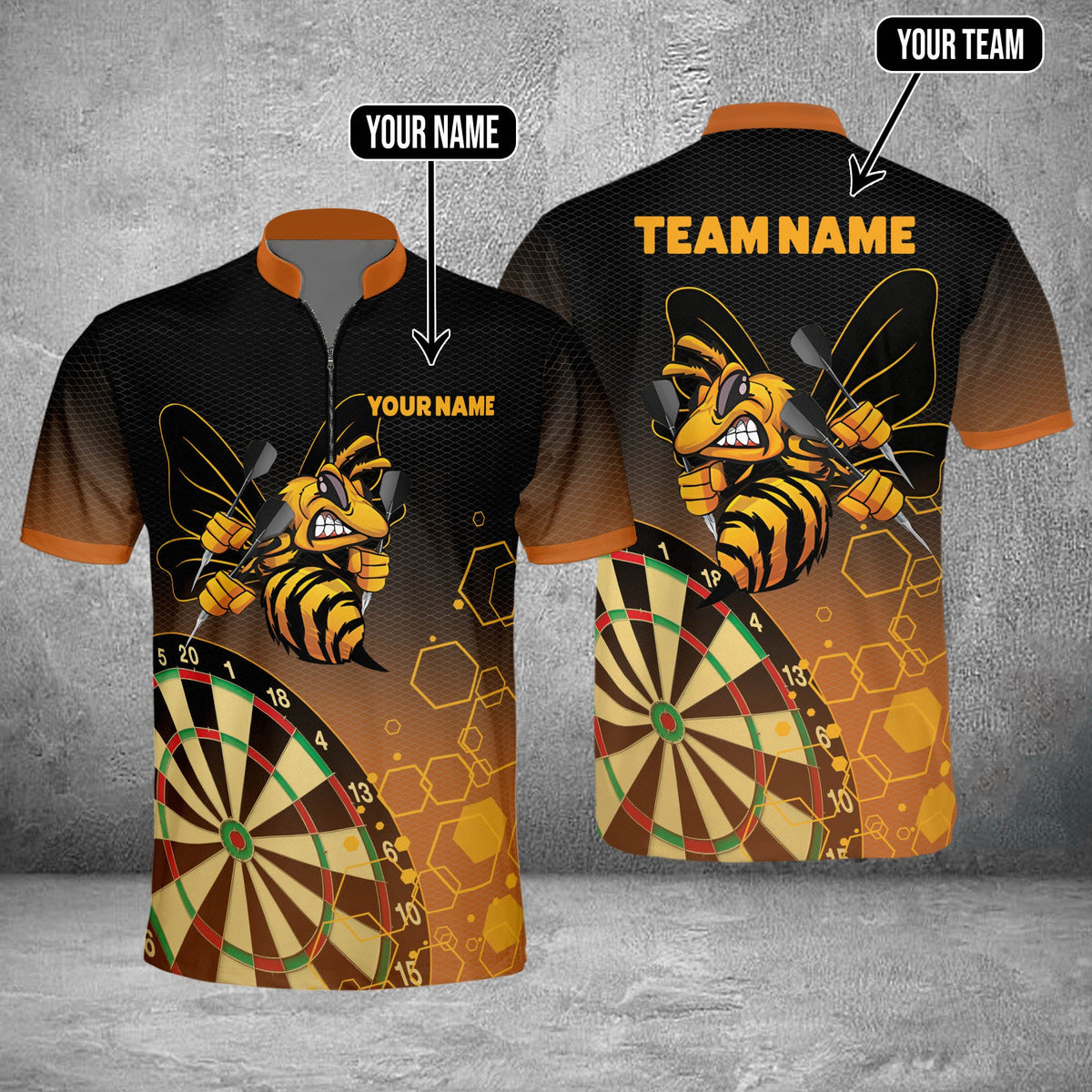 Bee Board Personalized Darts Button Polo