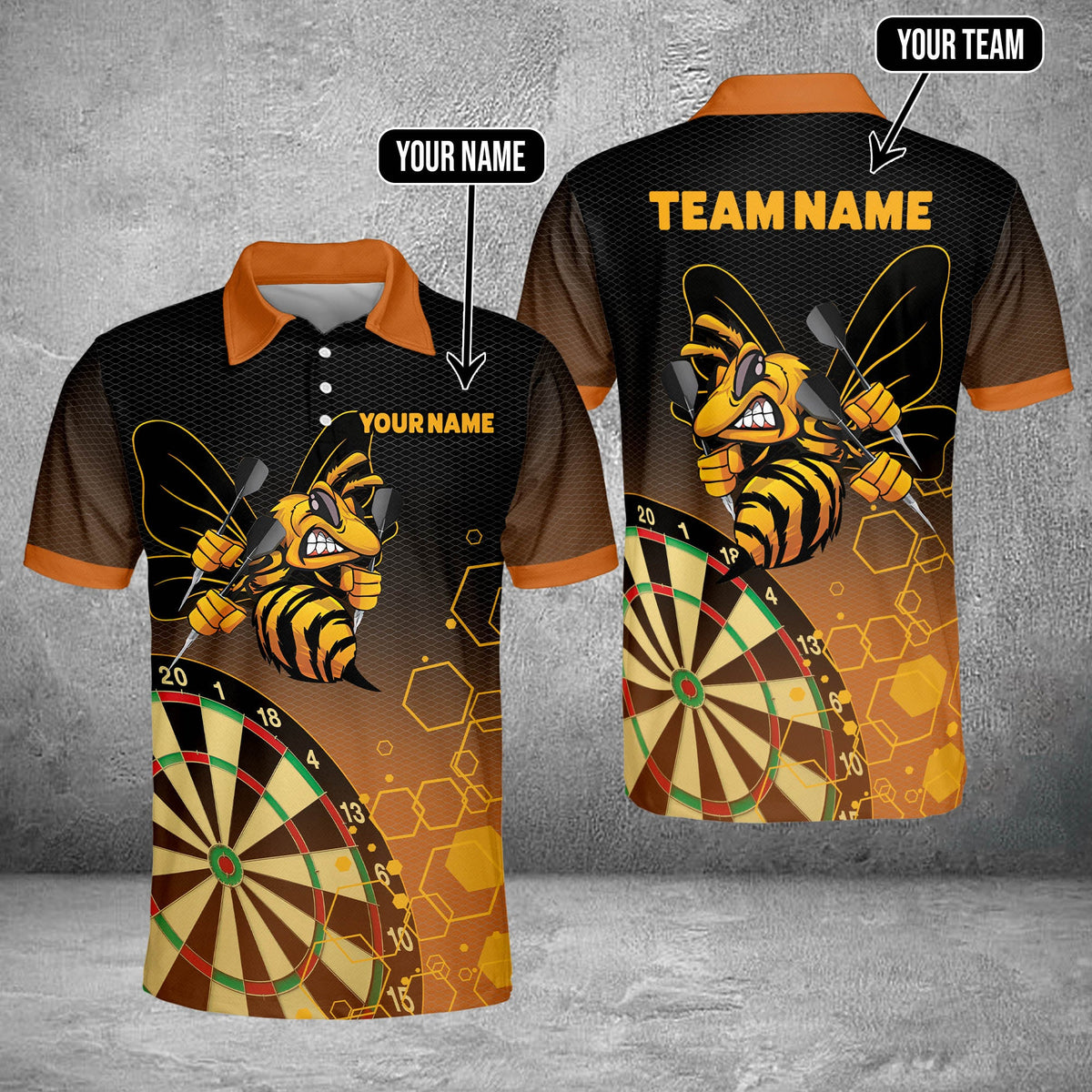 Bee Board Personalized Darts Button Polo