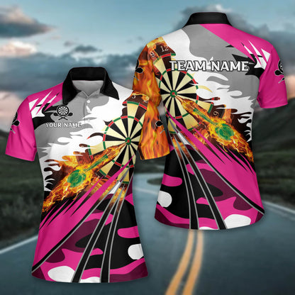 Fire Dartboard Personalized Darts Button Polo