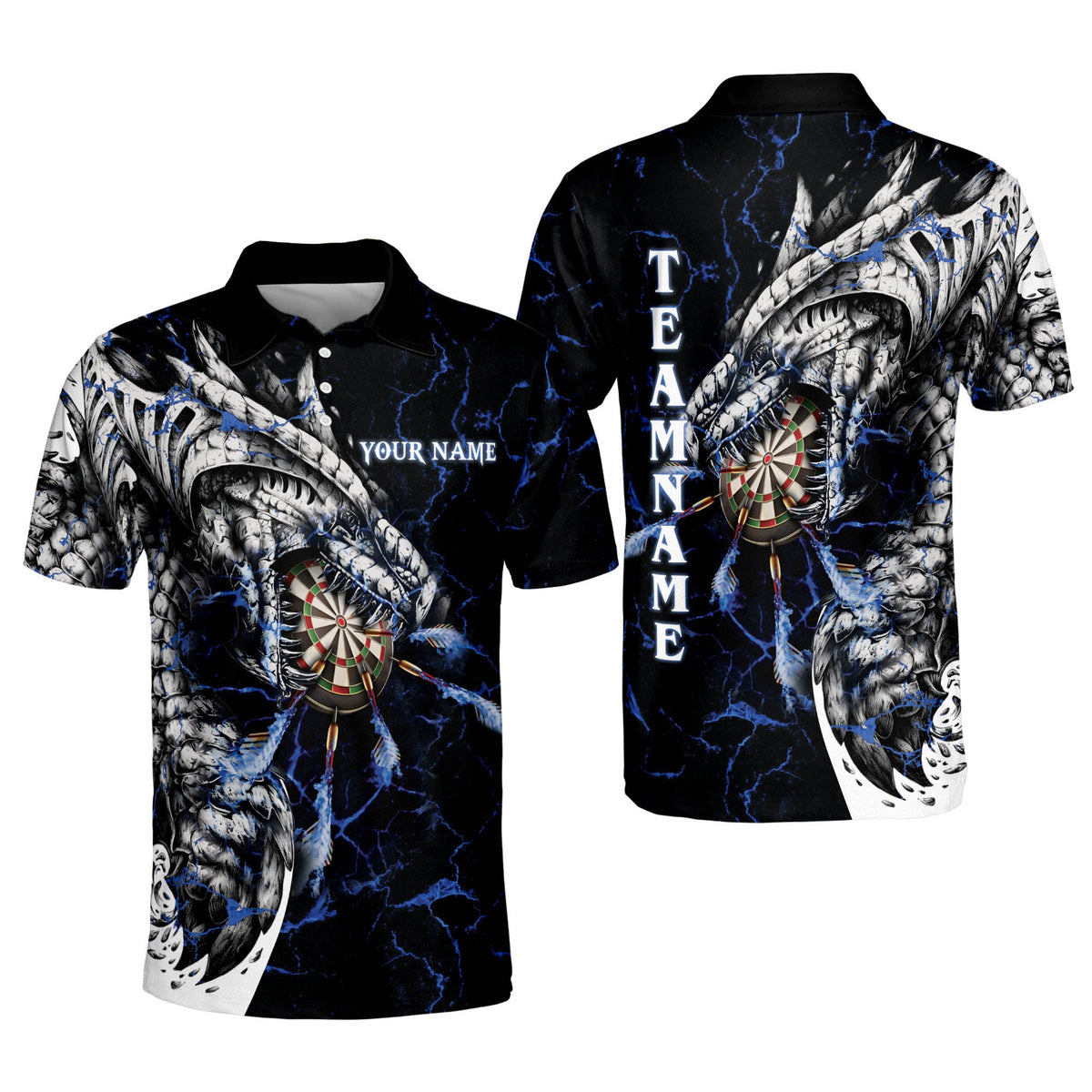 Magma Dragon Personalized Darts Button Polo