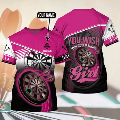 You Wish You Could Shoot Like a Girl Personalized Darts Button Polo