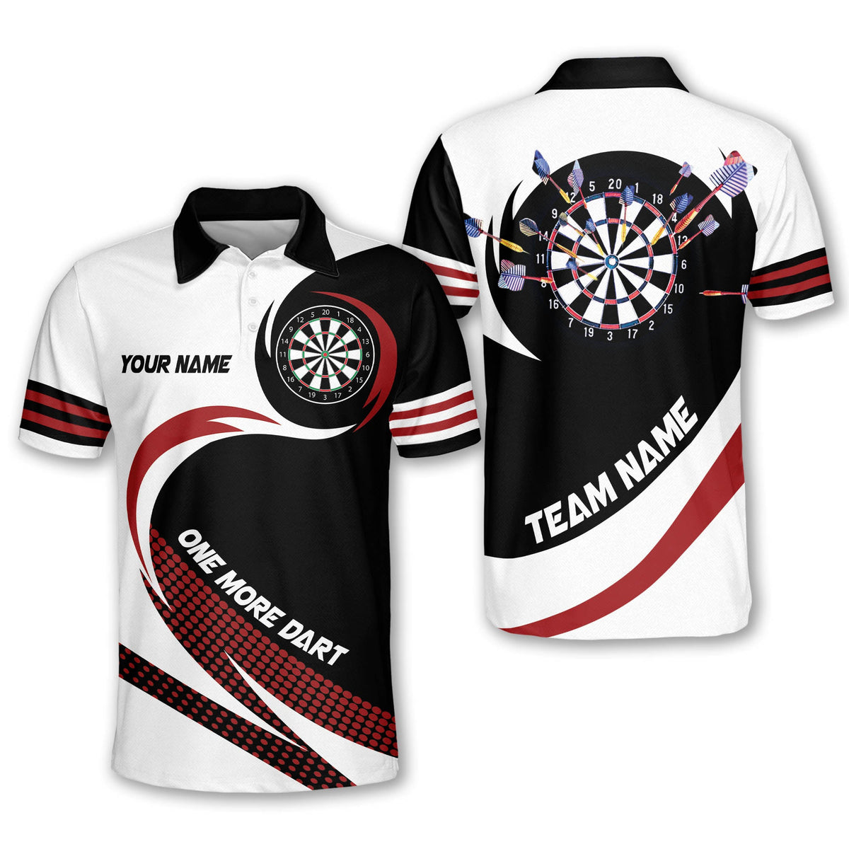One More for Team Personalized Darts Button Polo