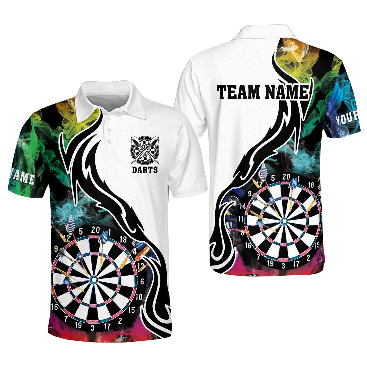 Multicolor Personalized Darts Button Polo