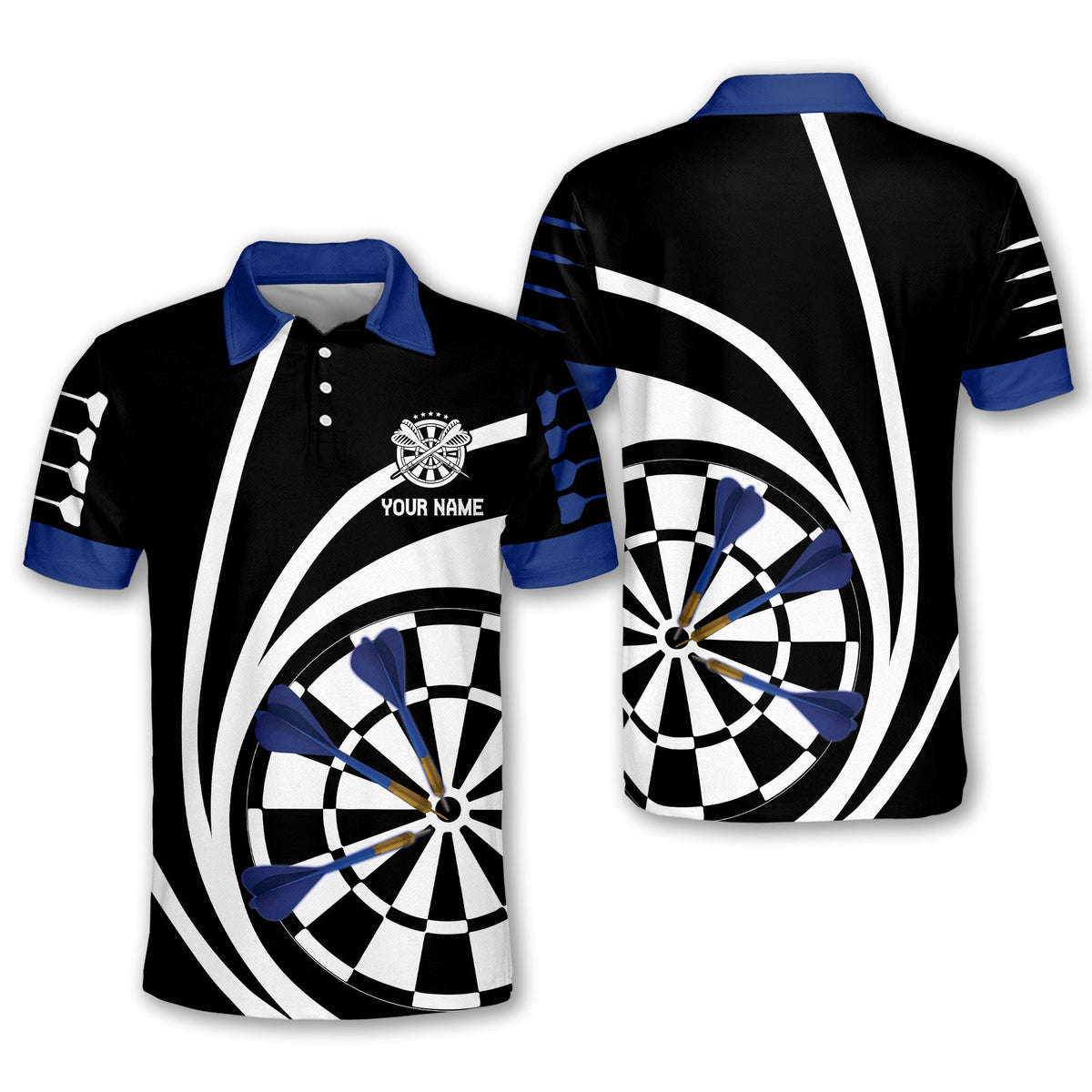 Whirly Personalized Darts Button Polo