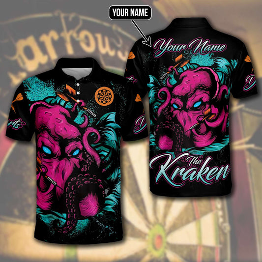 Abstract Personalized Darts Button Polo — Design 02