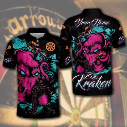 Abstract Personalized Darts Button Polo — Design 02