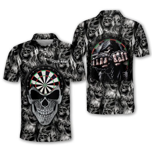 Skull for Player Personalized Darts Button Polo