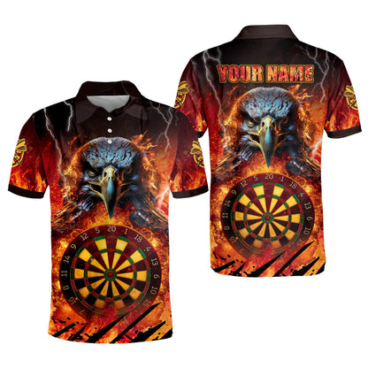 Dartboard Fire Eagle for Player Personalized Darts Button Polo