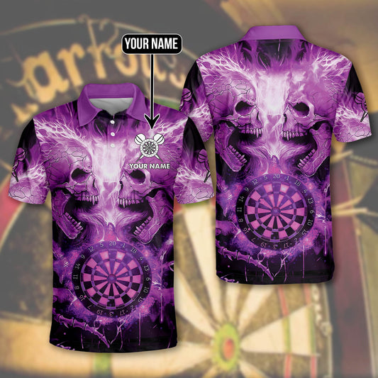 Skull Purple Version Personalized Darts Button Polo