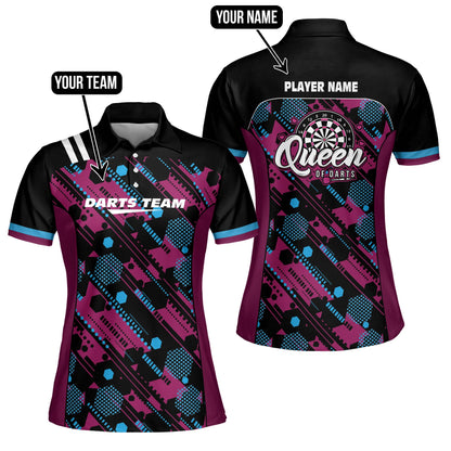 Hexagon Pattern Personalized Darts Button Polo