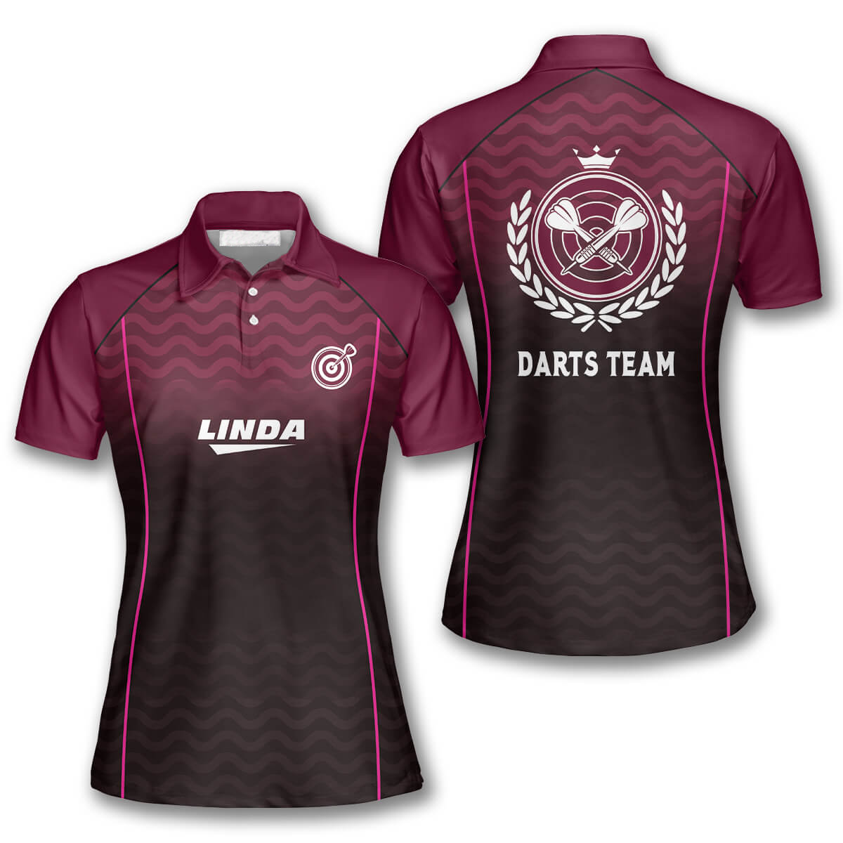 Interlaced Pattern Personalized Darts Button Polo