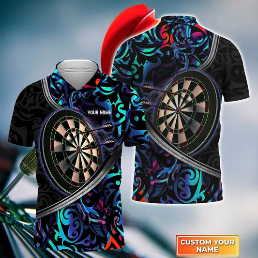 Multi Color Pattern Personalized Darts Button Polo