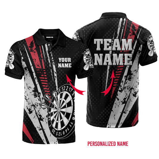 Team Personalized Darts Button Polo — Design 02