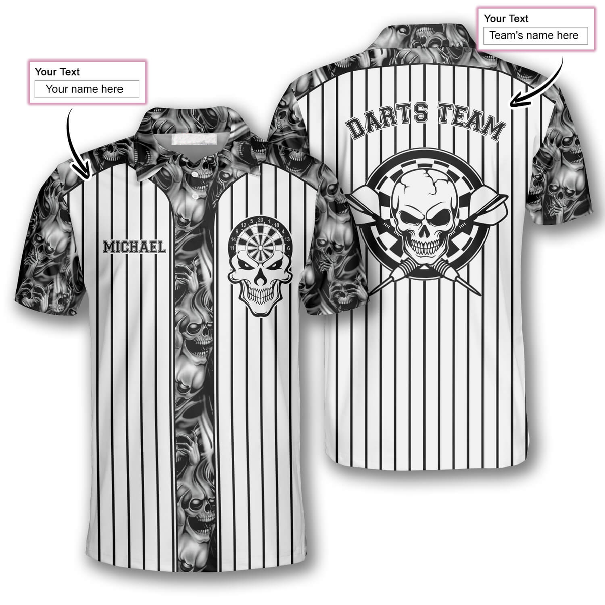 Team Personalized Darts Button Polo