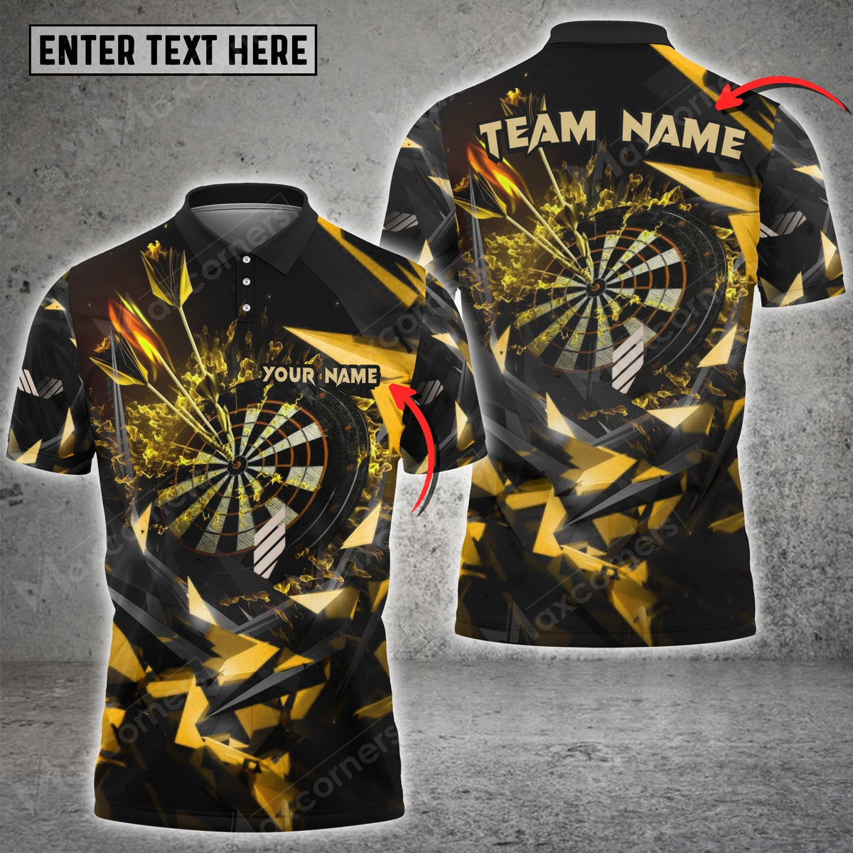 Color Options Personalized Darts Button Polo