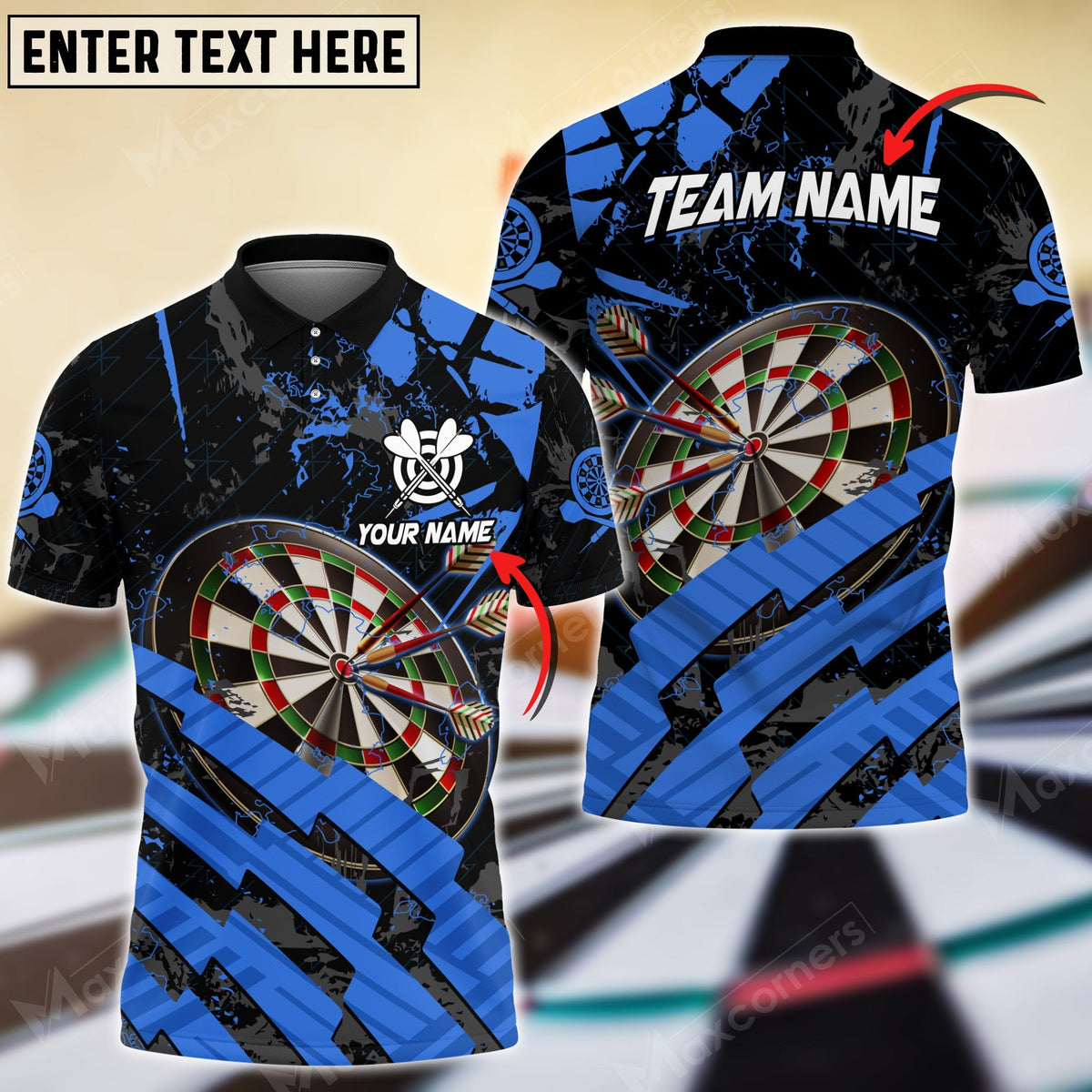 Style Pattern Your Personalized Darts Button Polo