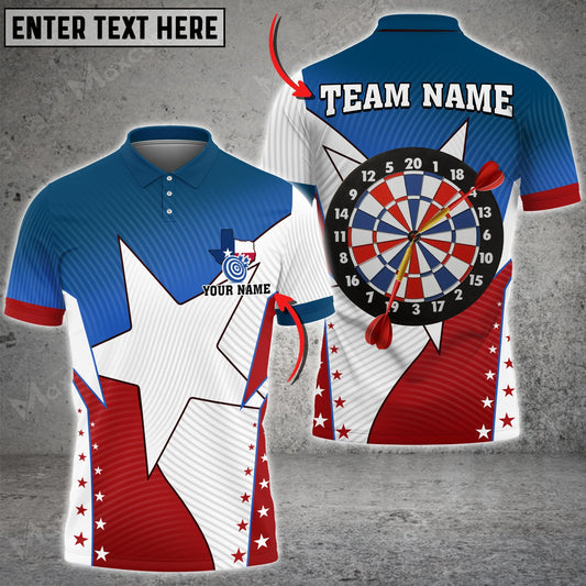 Texas Personalized Darts Button Polo