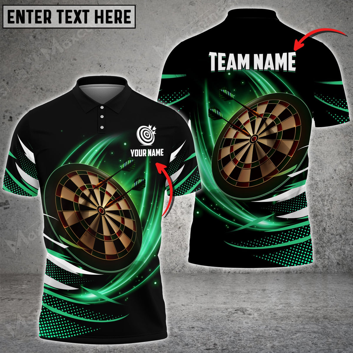 More Color Options Personalized Darts Button Polo