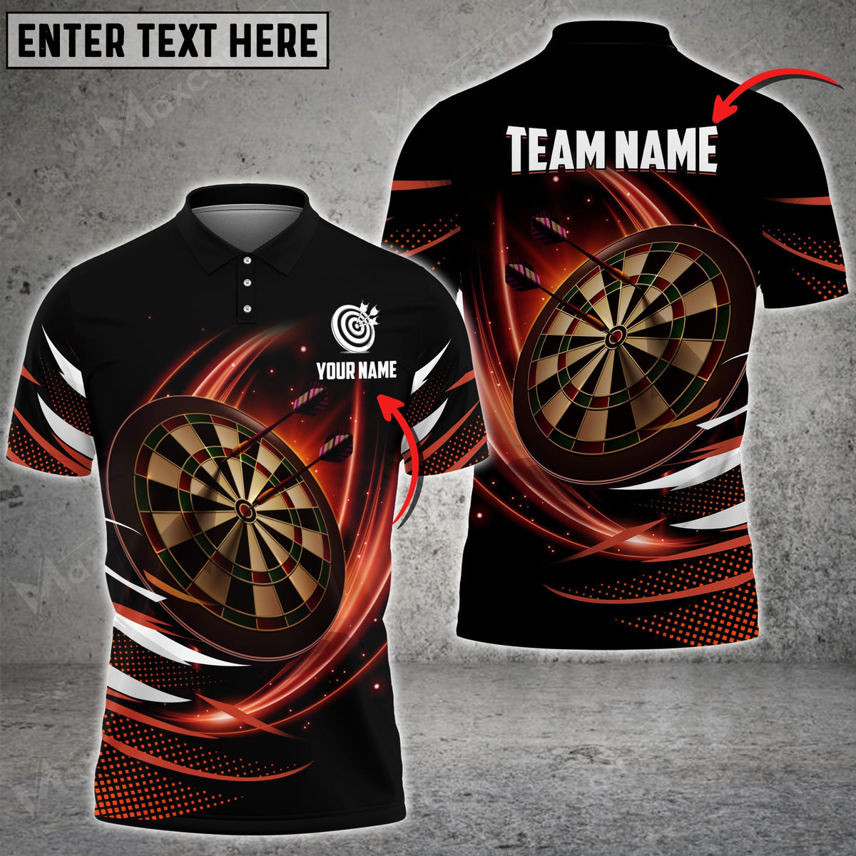 More Color Options Personalized Darts Button Polo