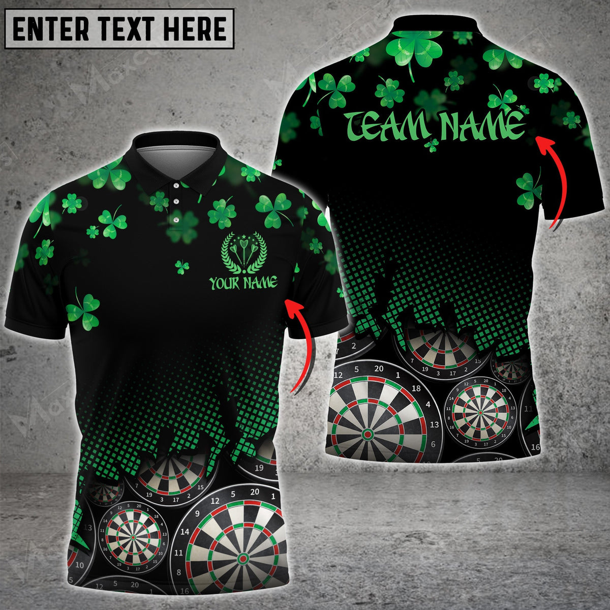 St.patrick Day Personalized Darts Button Polo