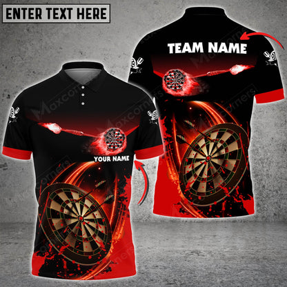 Fire Personalized Darts Button Polo
