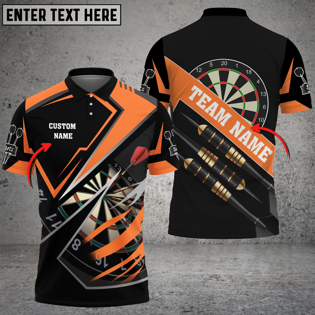 For Team Design Personalized Darts Button Polo