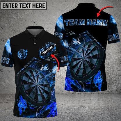 Flaming Magma Personalized Darts Button Polo