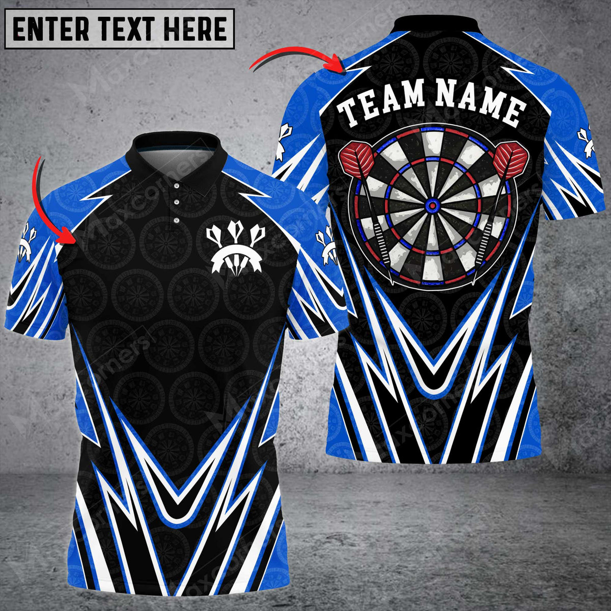 Paint Style Your Personalized Darts Button Polo