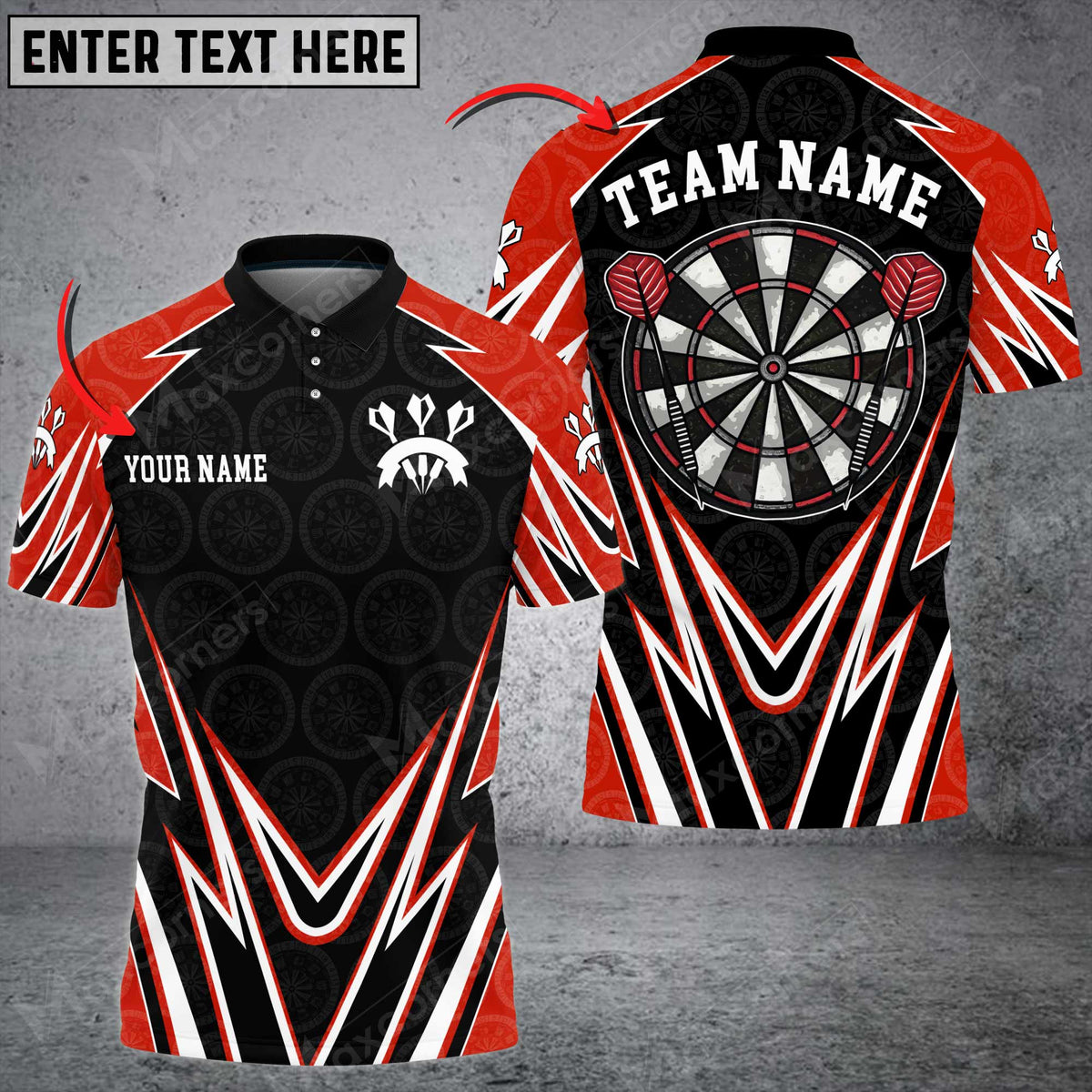 Paint Style Your Personalized Darts Button Polo