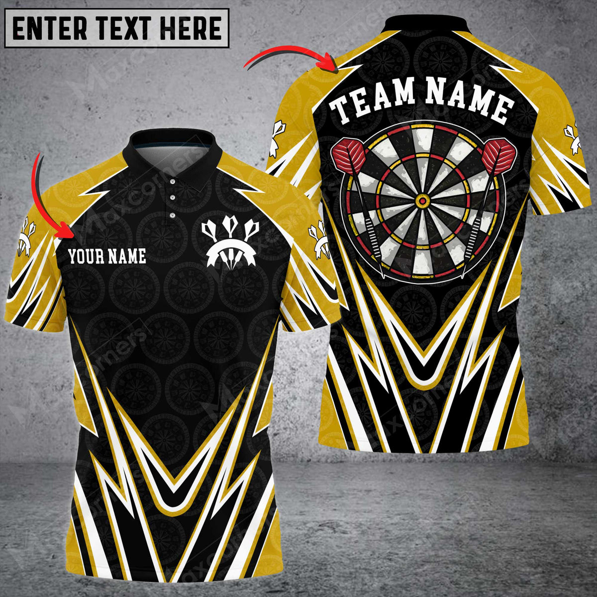 Paint Style Your Personalized Darts Button Polo