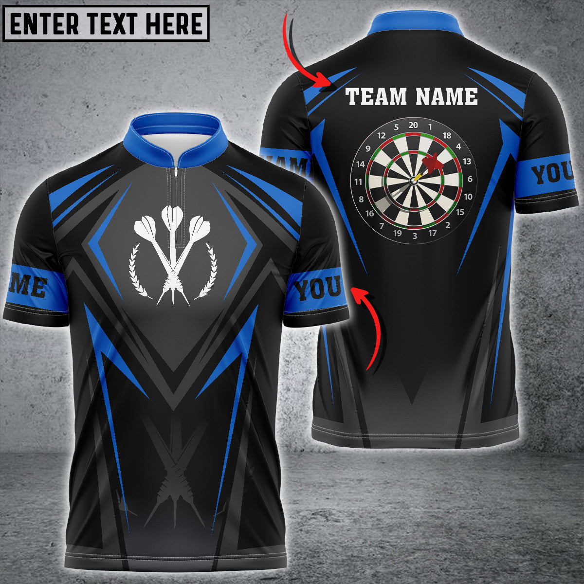 For Team Personalized Darts Button Polo