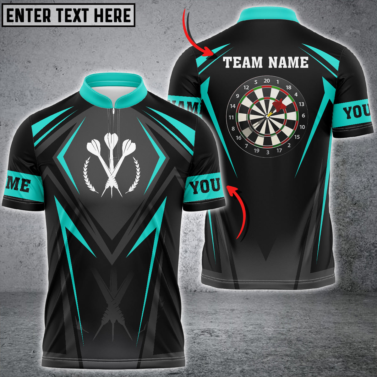 For Team Personalized Darts Button Polo