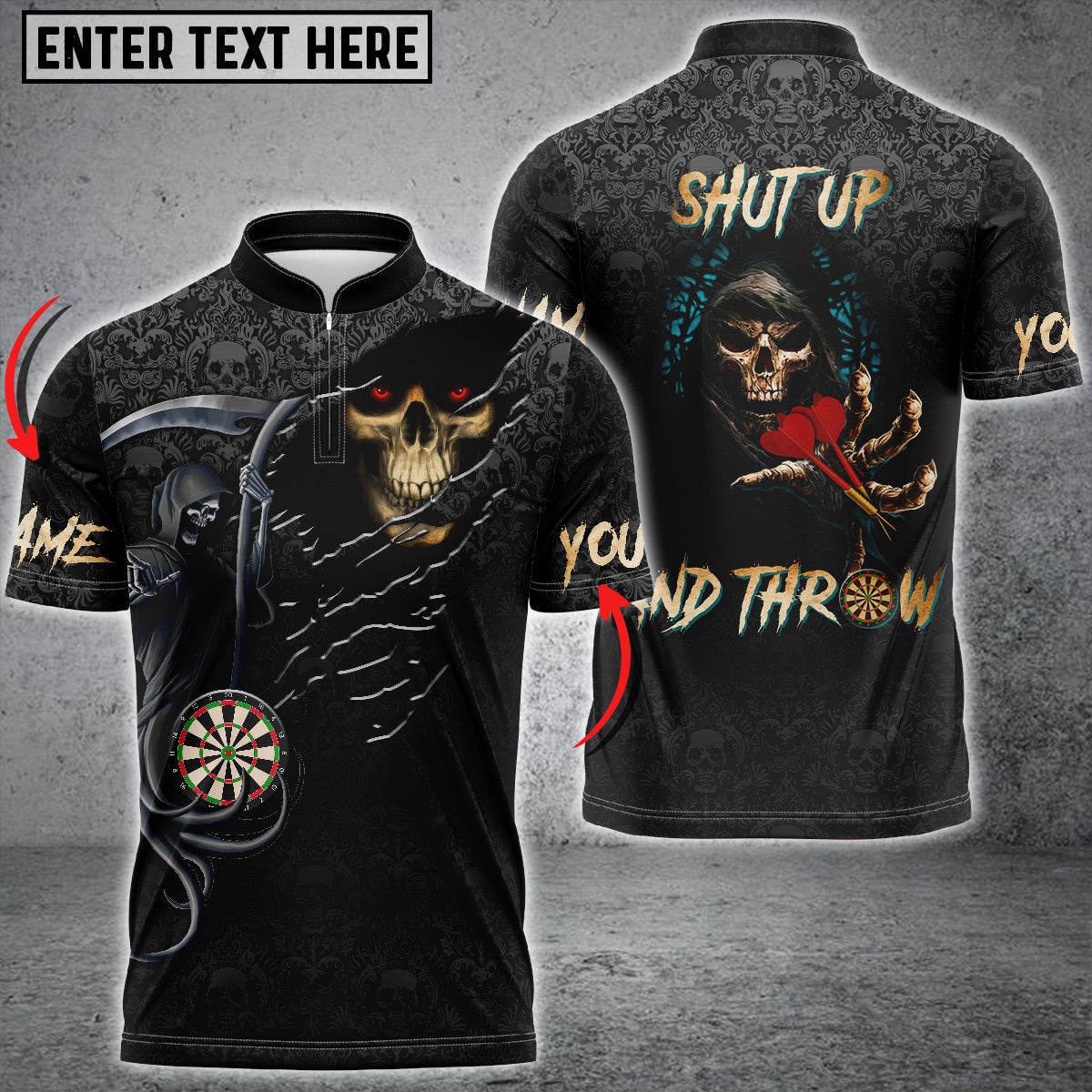 Reaper Personalized Darts Button Polo
