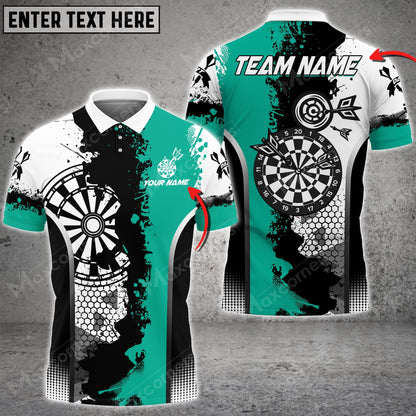 Abstract Personalized Darts Button Polo — Design 14
