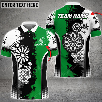 Abstract Personalized Darts Button Polo — Design 14