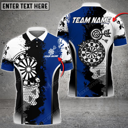 Abstract Personalized Darts Button Polo — Design 14