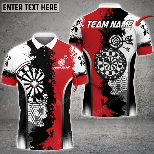 Abstract Personalized Darts Button Polo — Design 14