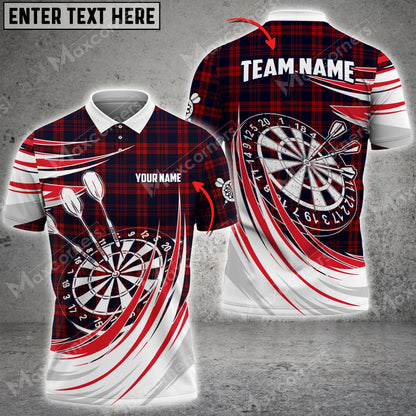 Plaid Color Options Personalized Darts Button Polo