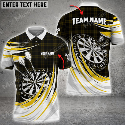 Plaid Color Options Personalized Darts Button Polo