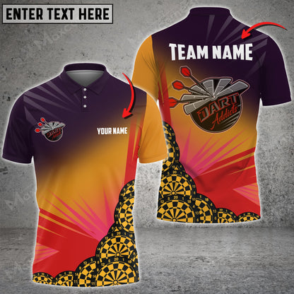 Color Options Personalized Darts Button Polo — Design 02